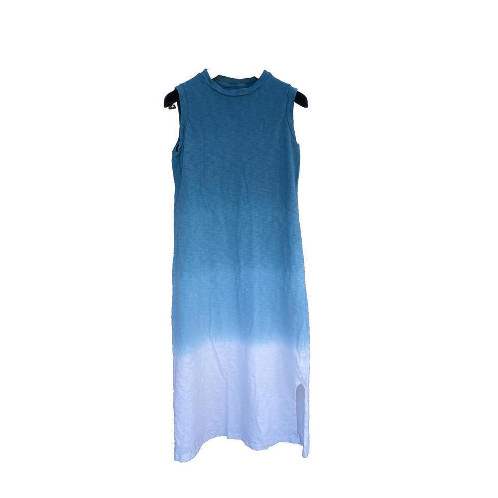 XS Universal Thread Blue Dip Dye Ombre Muscle Shirt Dress Midi Length - Picture 4 of 7